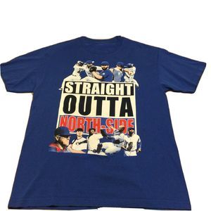 Chicago Cubs Size Large T-Shirt Tee 2016 World Series Straight Outta North Side